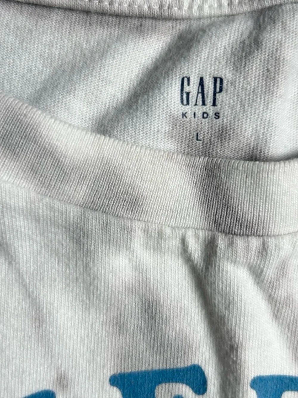 GAP Kids White Tee with Blue Screenprint